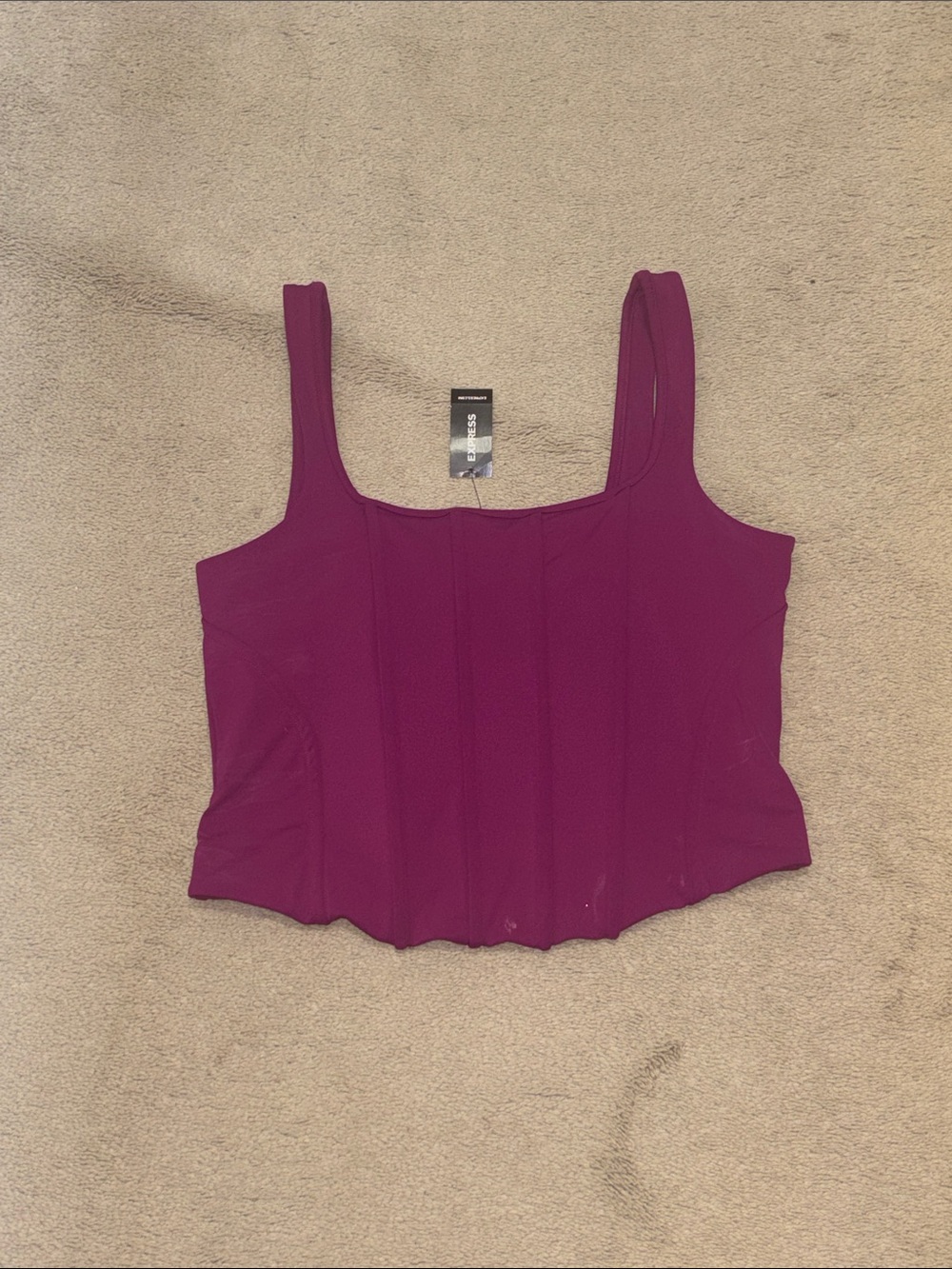 Express Magenta Square-Neck Crop Tank